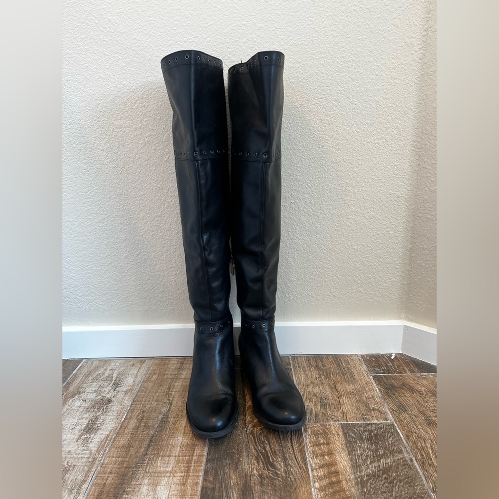 Black Over Knee Vince Camuto Leather Boots